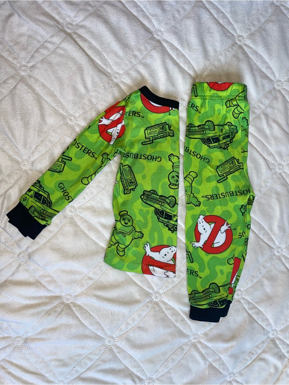 Kids Two-Piece Ghostbusters  Pajama Set in Bright Green